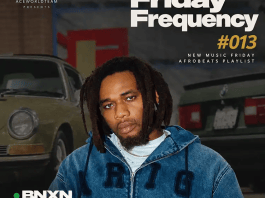 Friday Frequency #013 cover featuring BNXN for AceWorldTEAM’s New Music Friday Afrobeats playlist.