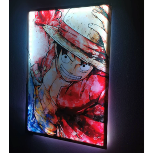 Tableau Led paint luffy manga