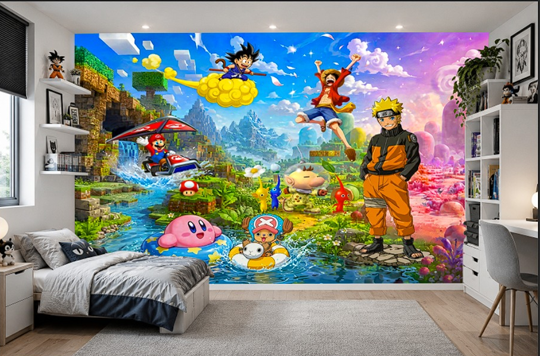 Chantier de papier peint gaming dans le secteur du Mans