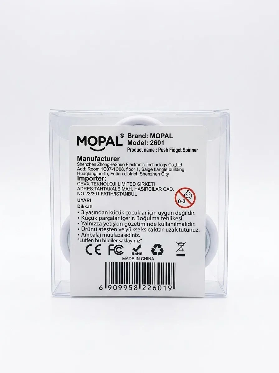 MOPAL 2601 Push Fidget Spinner Dönen Stres Topu