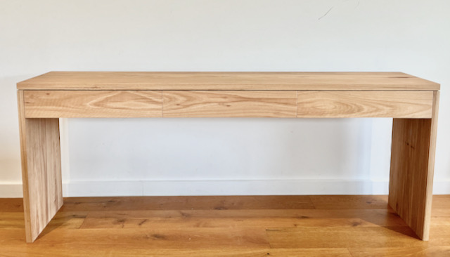 3 draw American white oak console