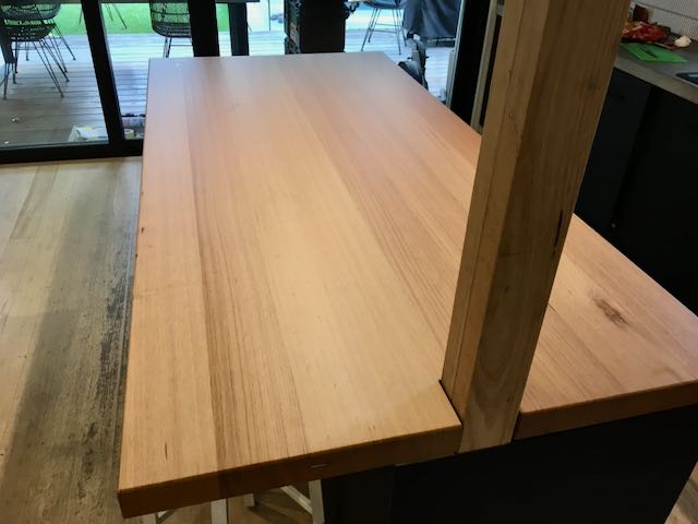 Kitchen bench top in 60mm Vic Ash