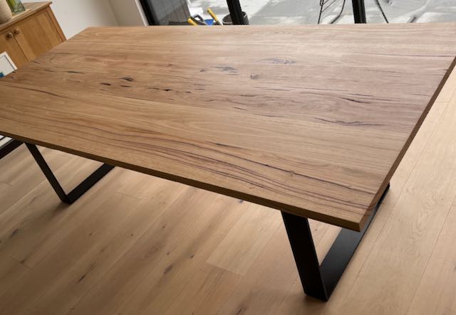 Messmate Rennick table with steel legs