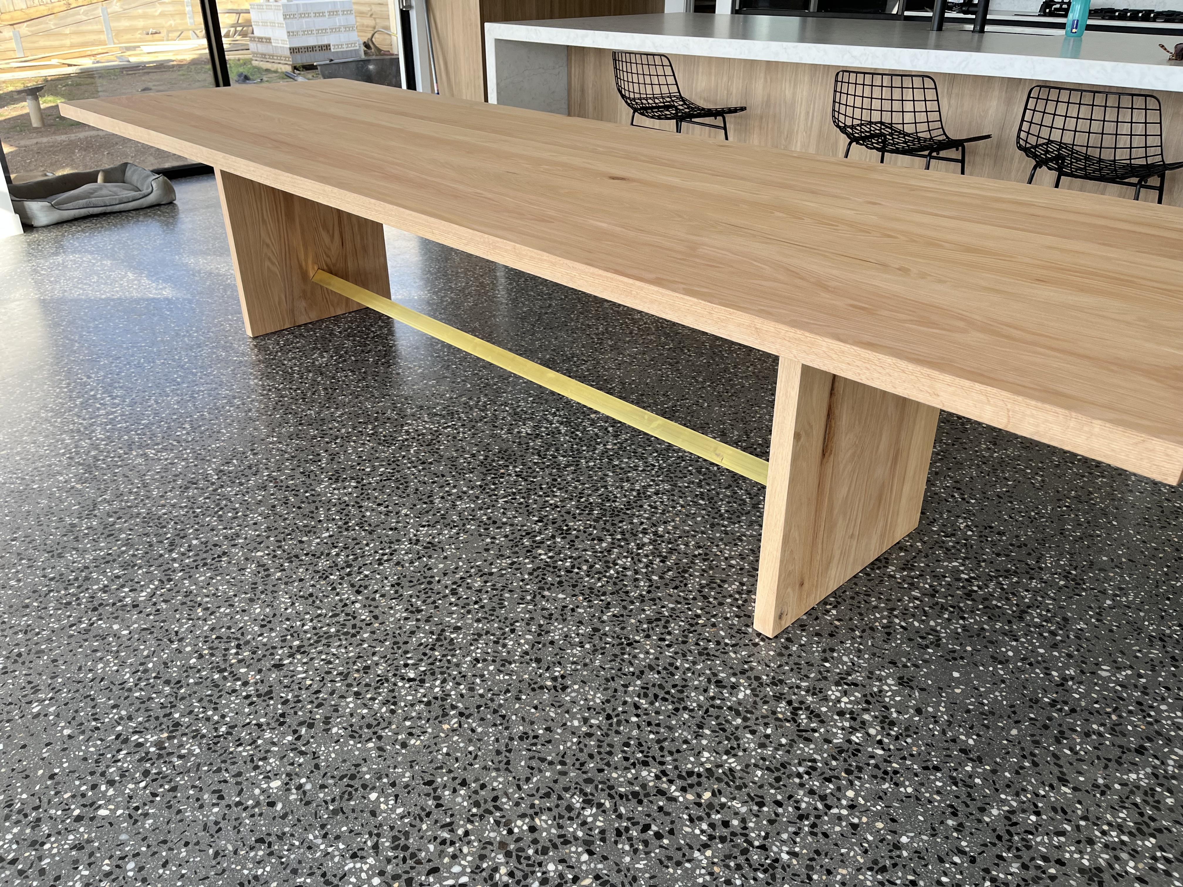 Custom made American oak dining table