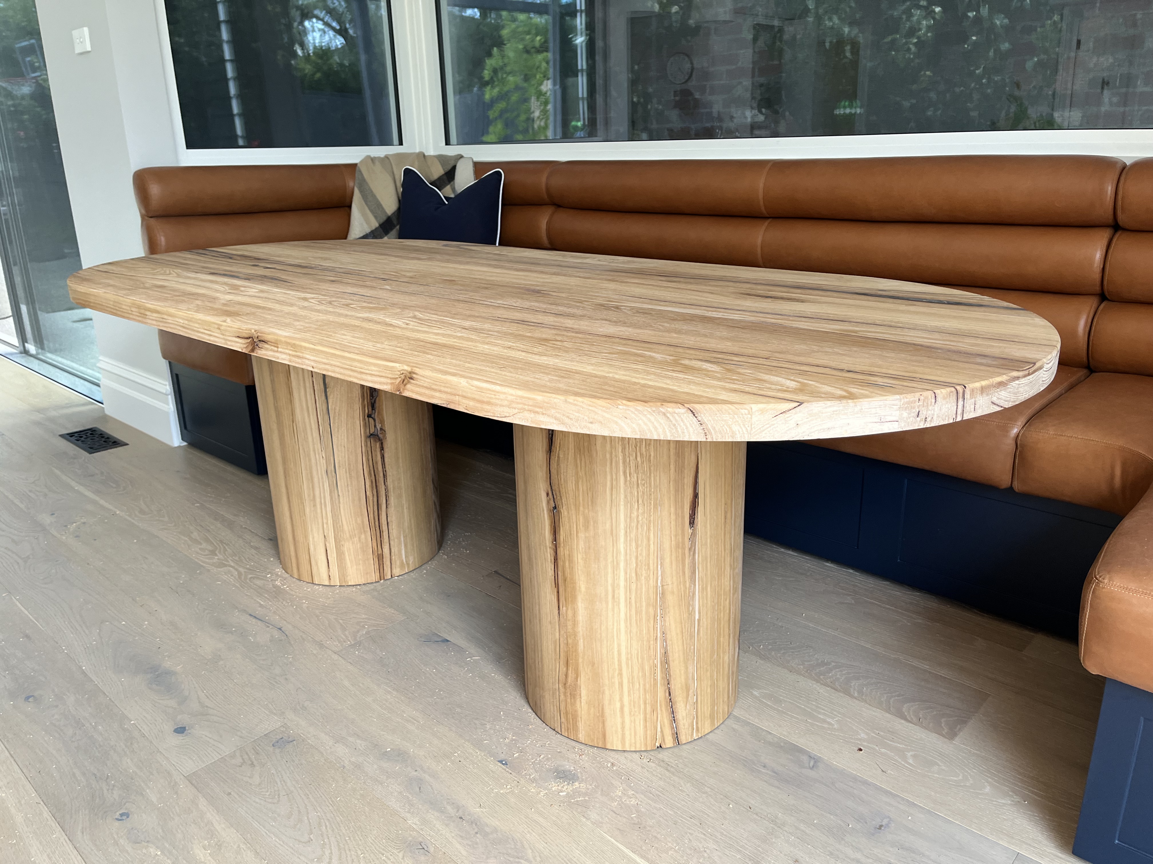 Messmate dining table with 42cm round d legs