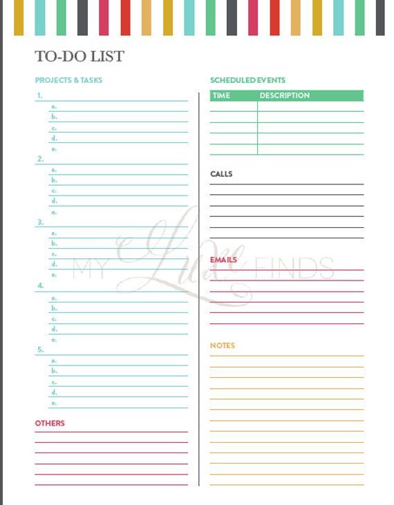 daily task list printable template business psd excel