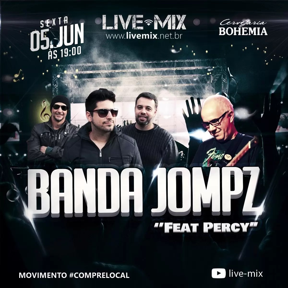 Banda Jompz faz live com a participação especial do guitarrista Percy
