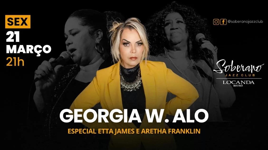 Georgia W. Alô celebra o legado das divas Etta James e Aretha Franklin no Soberano Jazz Club, em Itaipava