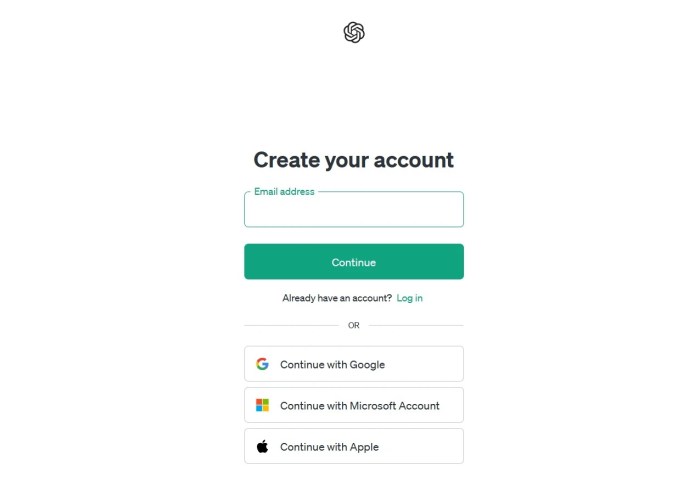 Crear una cuenta con ChatGpt