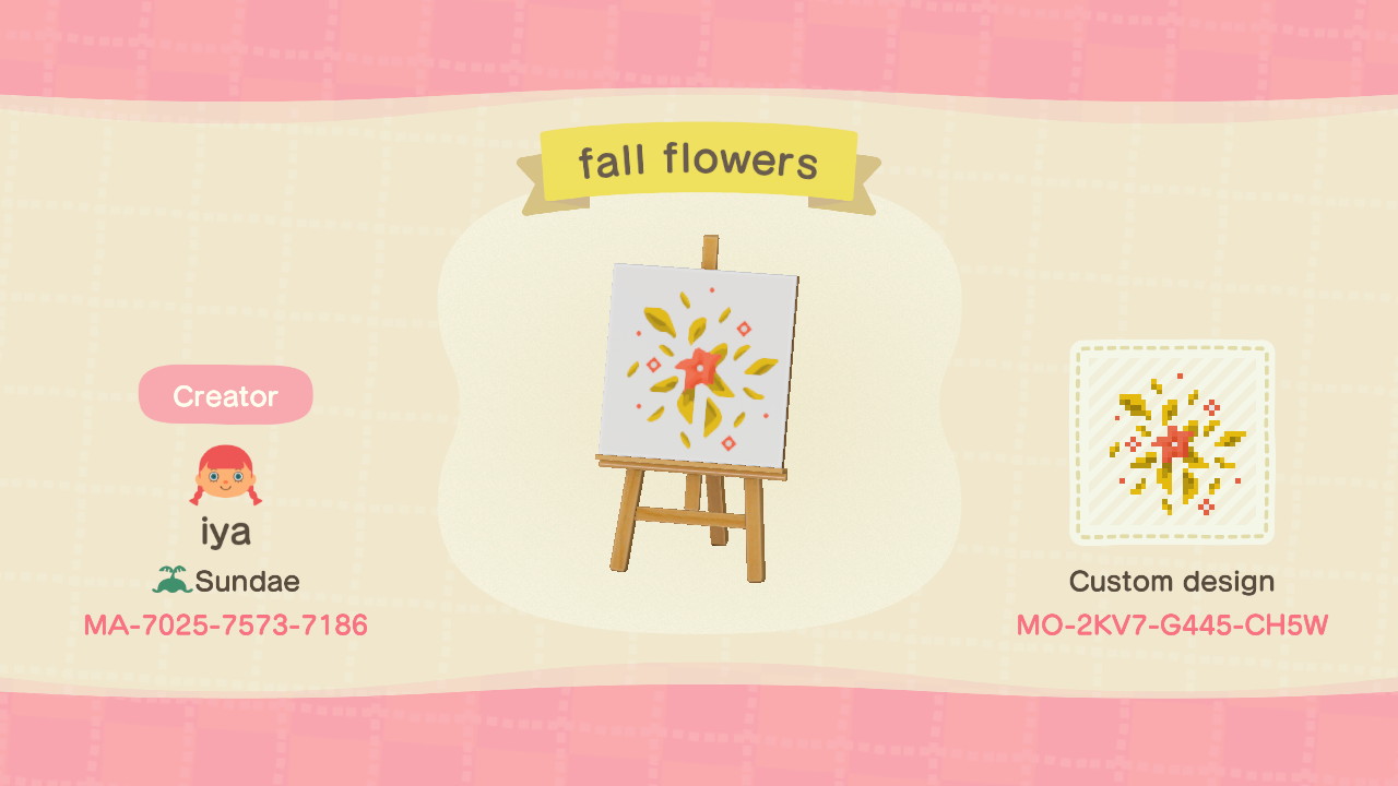 Fall Flower Paths Animal Crossing Pattern Gallery & Custom Designs