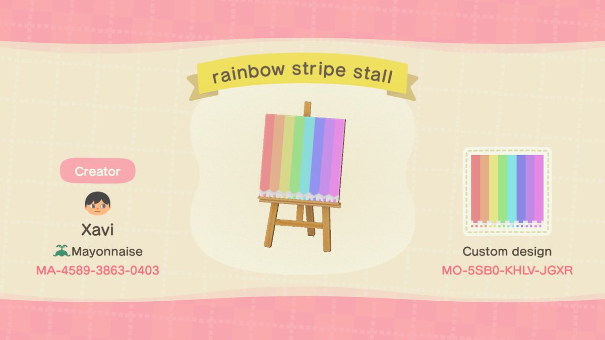 Pastel Rainbow Stripe Stall - Animal Crossing Pattern Gallery