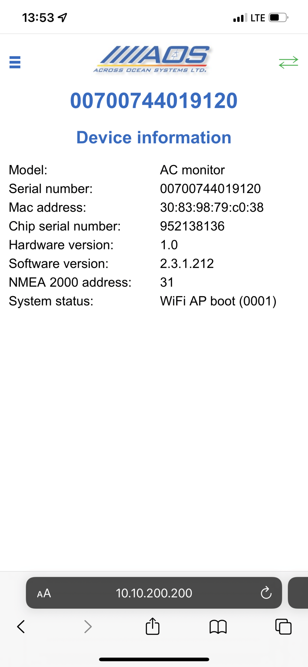 Device information