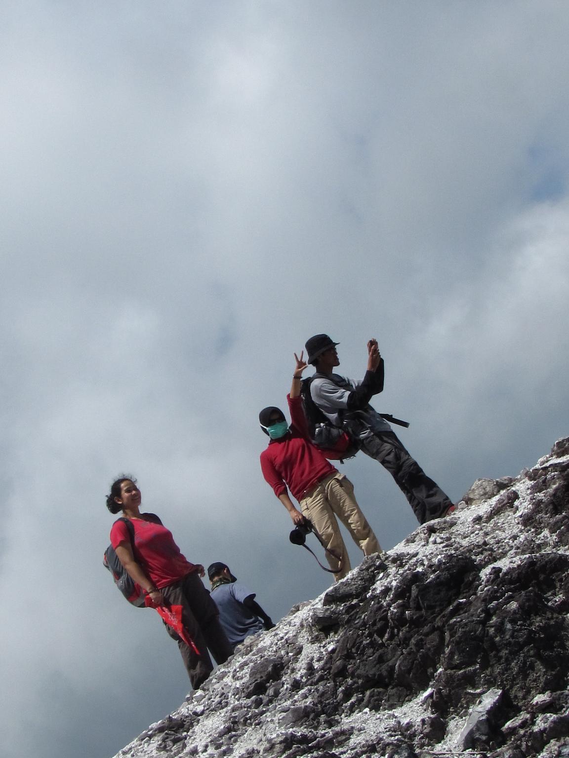on top of the crater