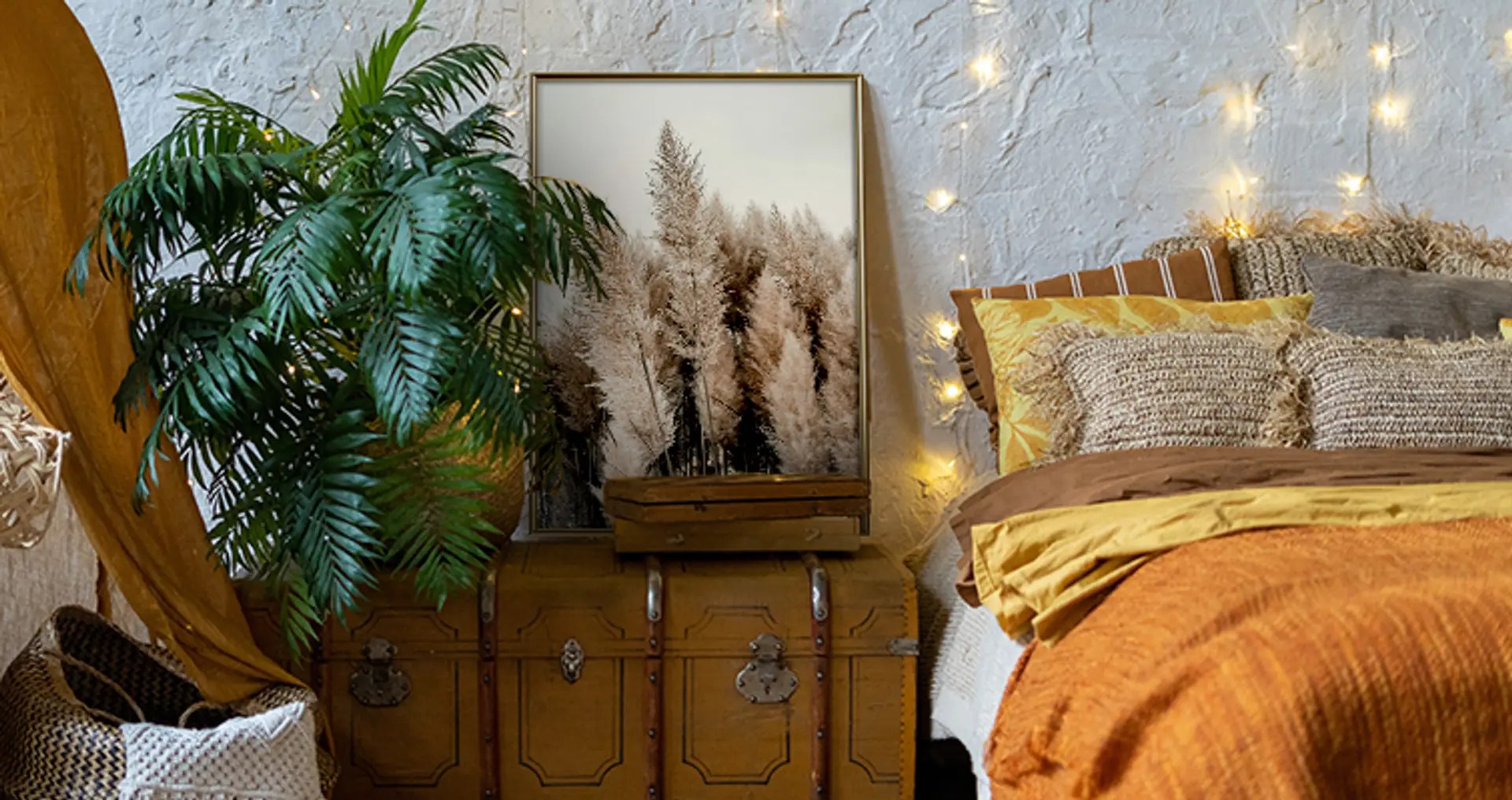 Style boho, style boho intérieur, appartement, salon, chambre et