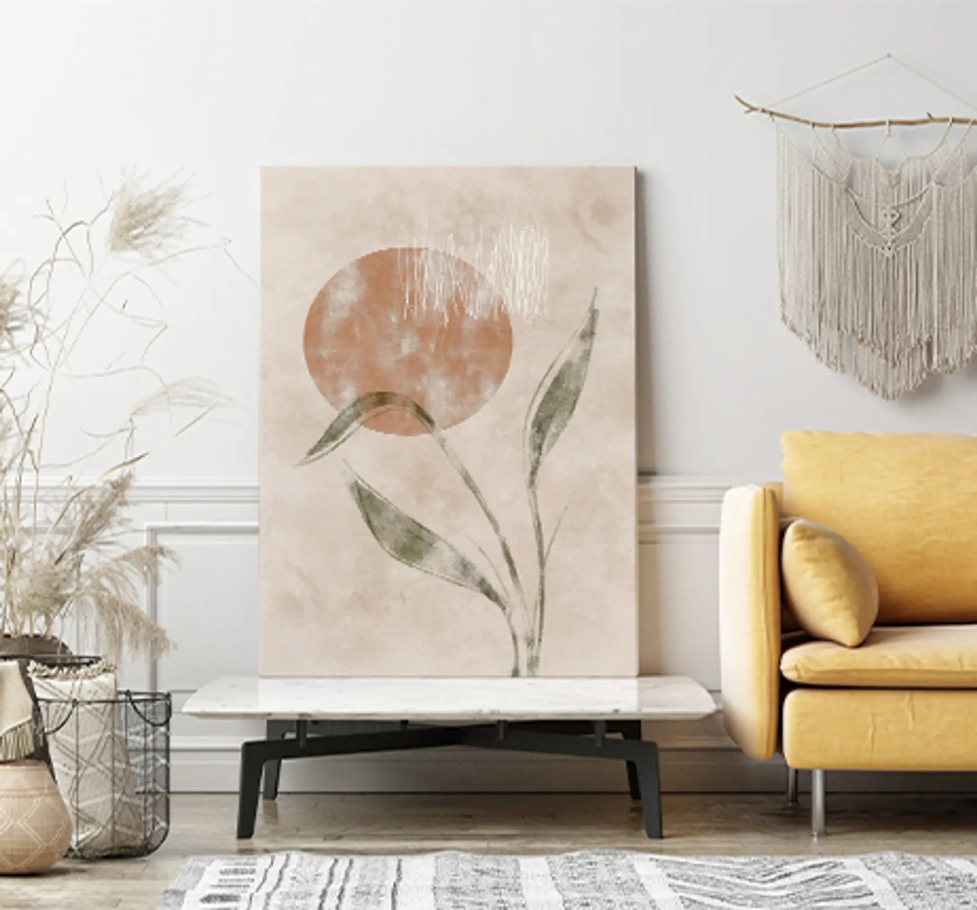 Style boho, style boho intérieur, appartement, salon, chambre et