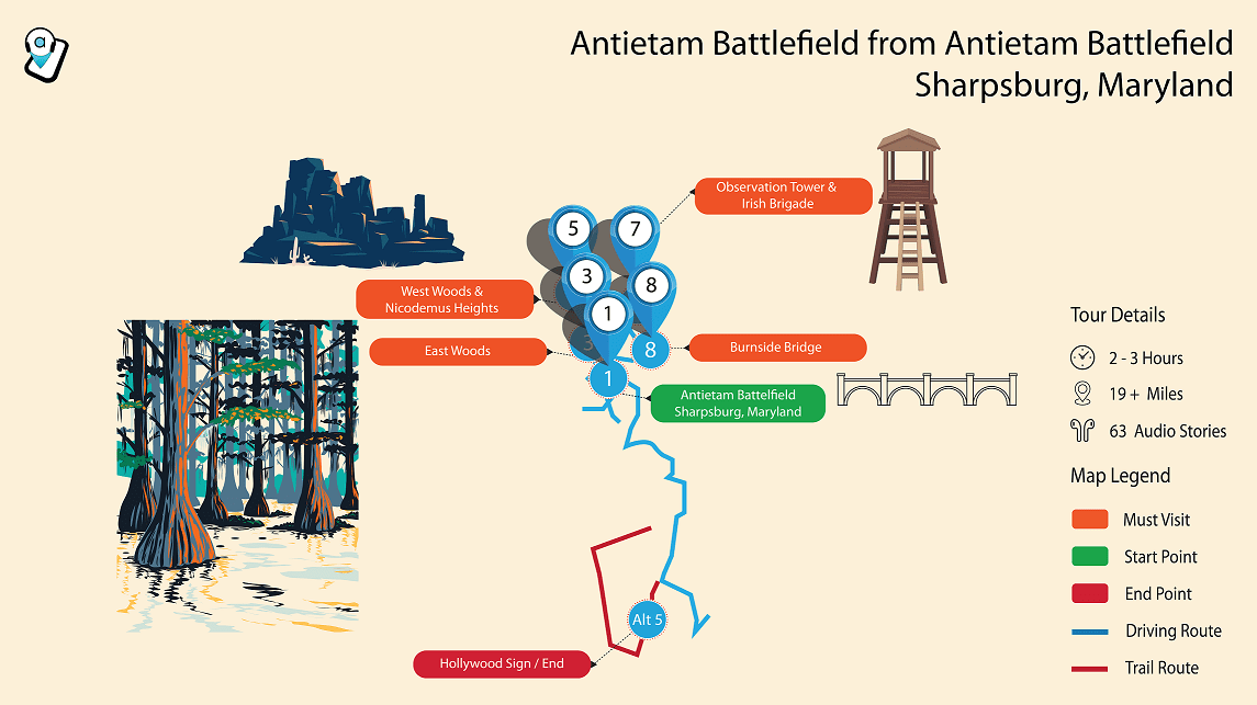 Antietam National Battlefield Map Antietam 