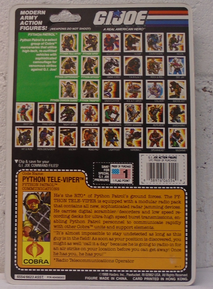 OUT OF STOCK GI JOE 1989 - Cobra Python Patrol Tele-Viper (MOC) AFA Worthy! 002 - Image 2