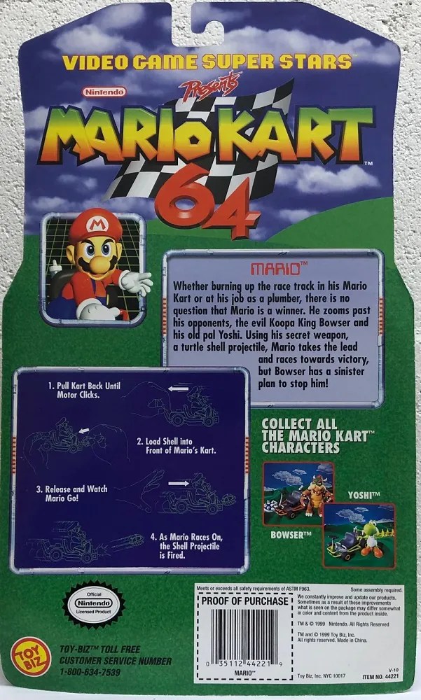 OUT OF STOCK Toybiz Nintendo Video Game Super Stars Mario Kart 64