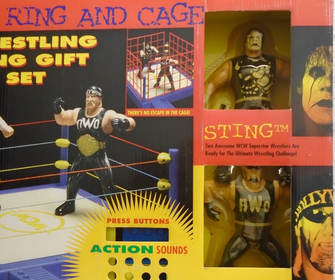 WCW Ring with Cage & Action Sounds - With Hollywood Hulk Hogan