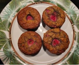 Raspberry Carrot Pineapple Muffins