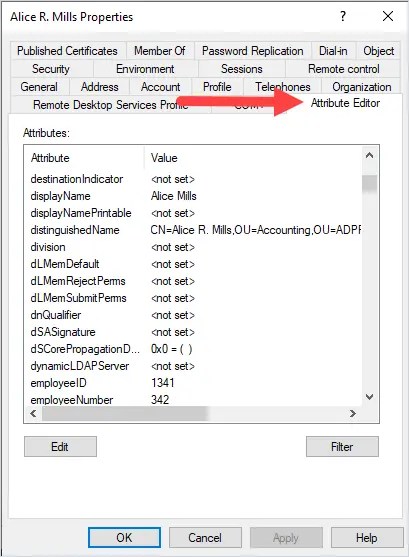 How to view user attributes in active directory