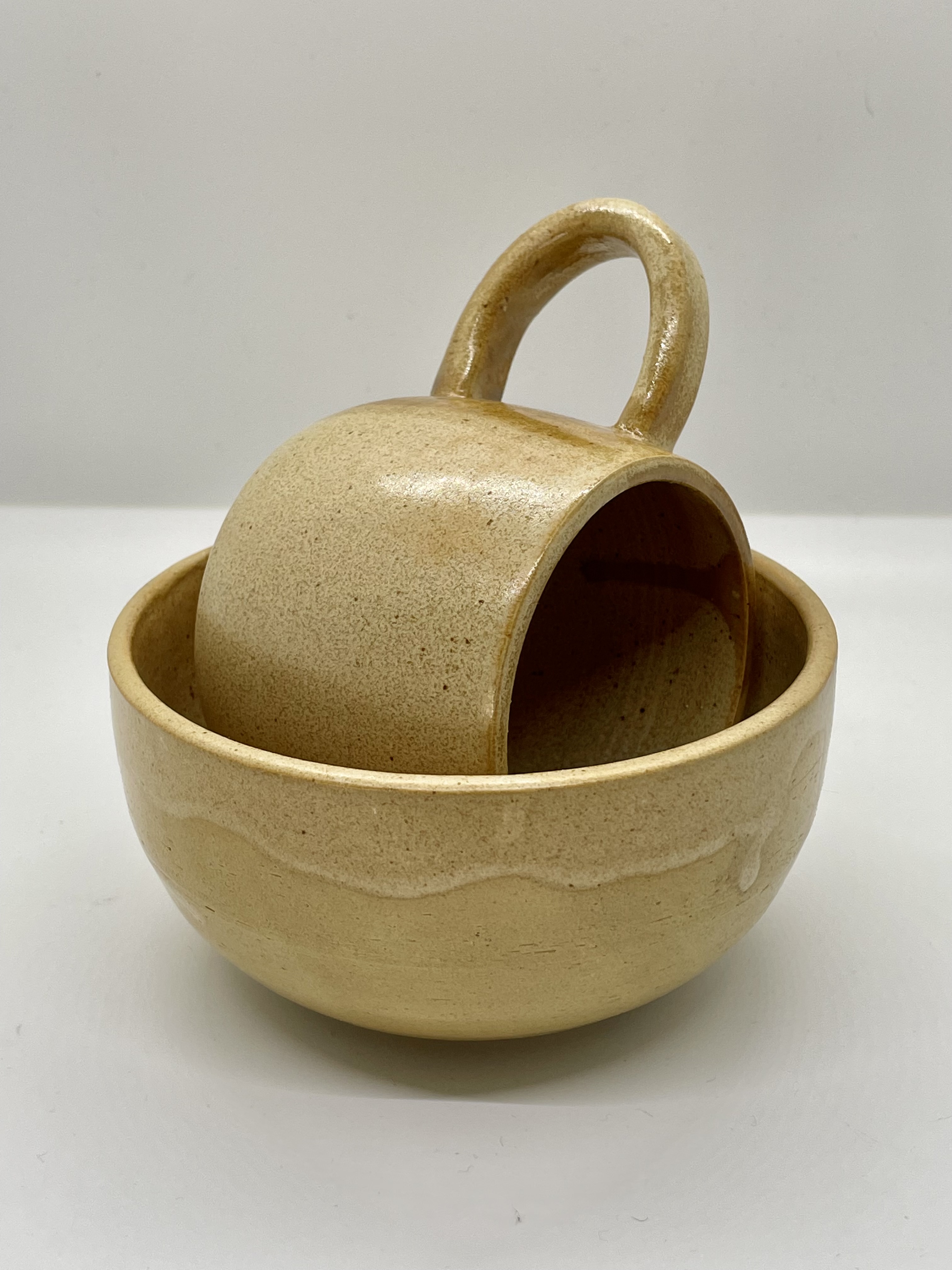 "Sandstone Breakfast"  Ceramic Mug and Bowl Set By Brickstone Ceramics