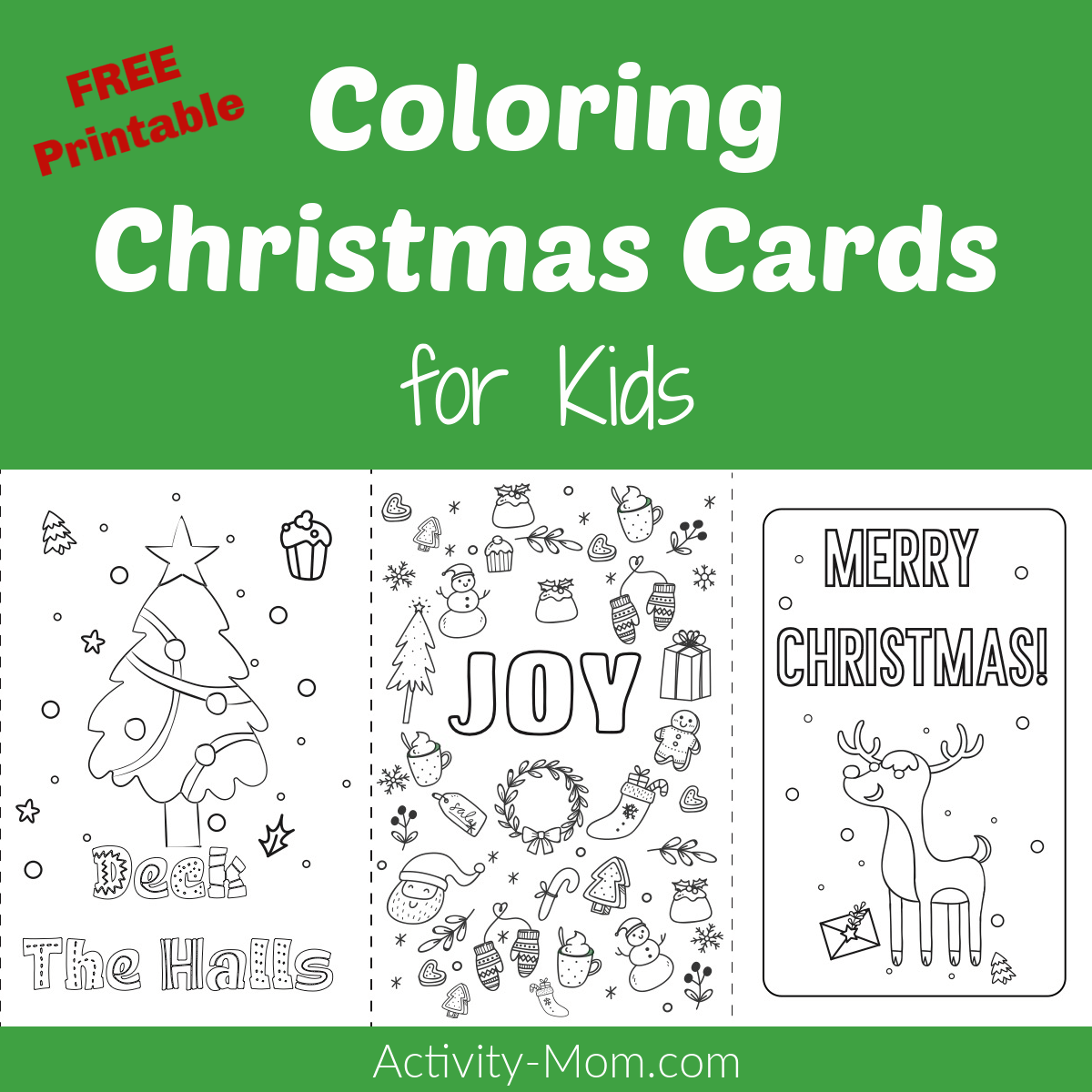 Printable coloring christmas cards for teachers