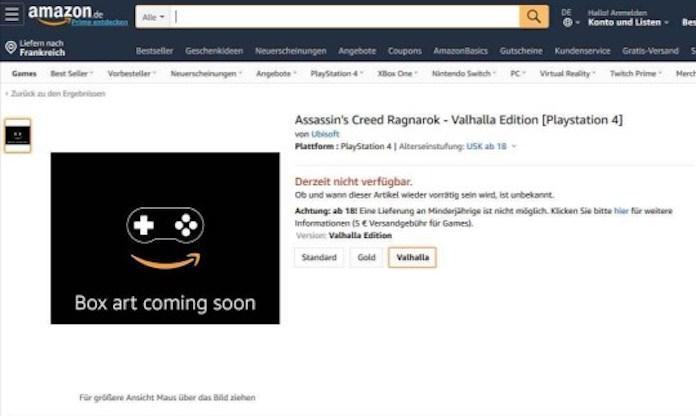 Assassin's Creed Ragnarok boulette d'Amazon