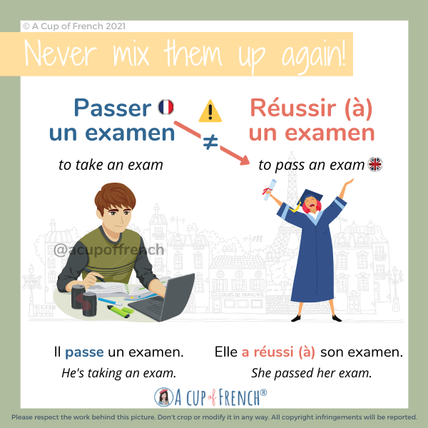 Passer un examen / to pass an exam