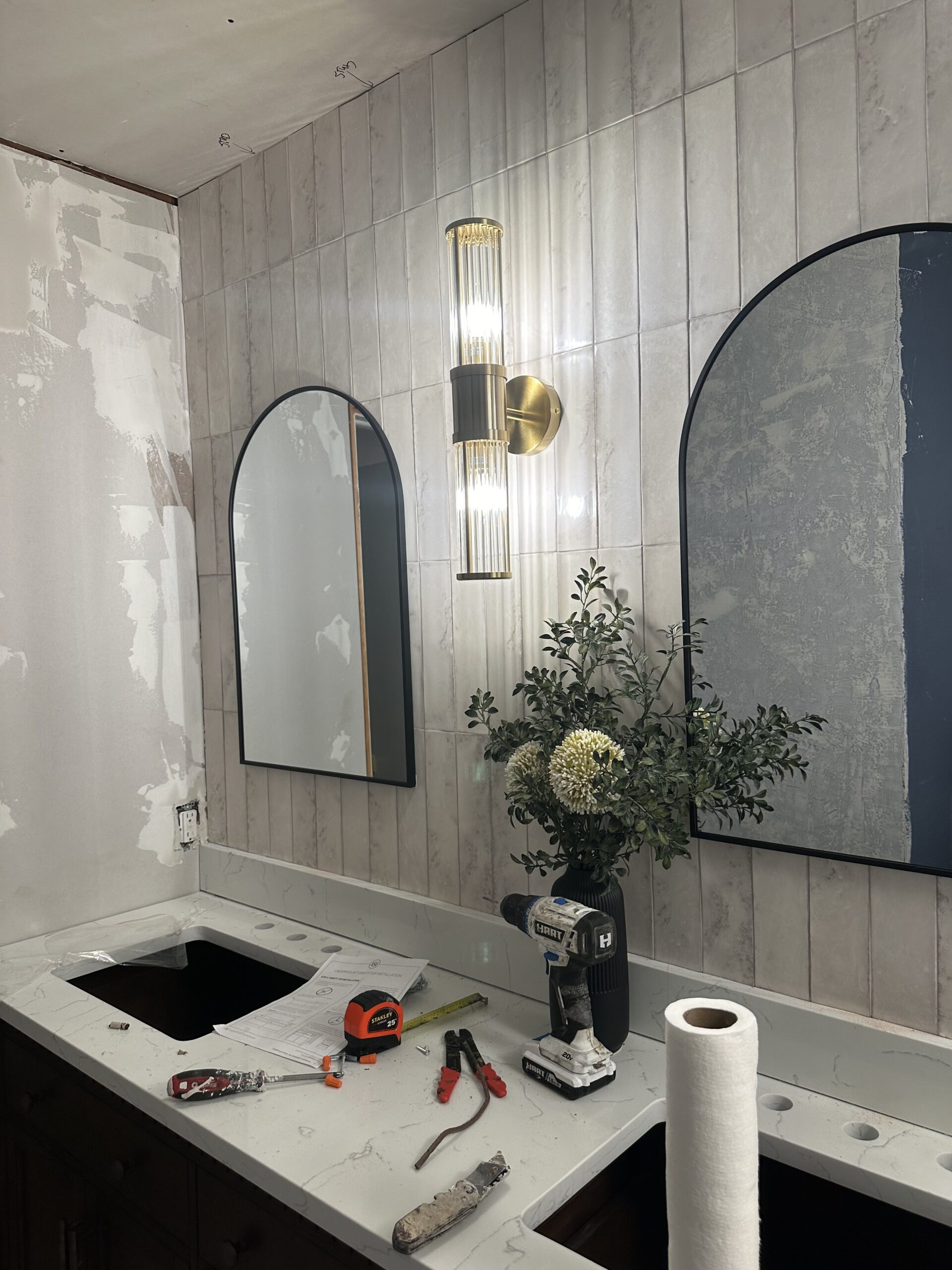 Easy tile install for a gorgeous bathroom backsplash