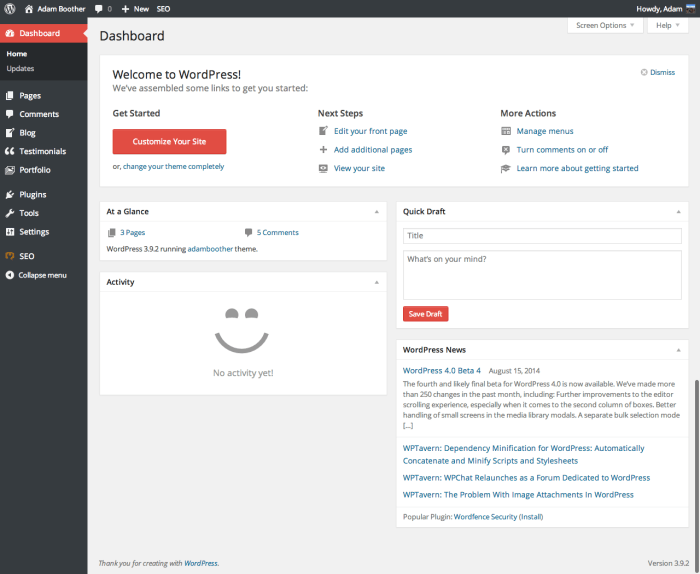 Simply go to the users » all users page and then click on the 'edit' link for any user you want to disable the admin bar for. How to remove widgets from the WordPress Dashboard - Adam Boother, Website Design & Development ...