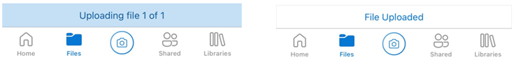 iPhone OneDrive Upload Progress