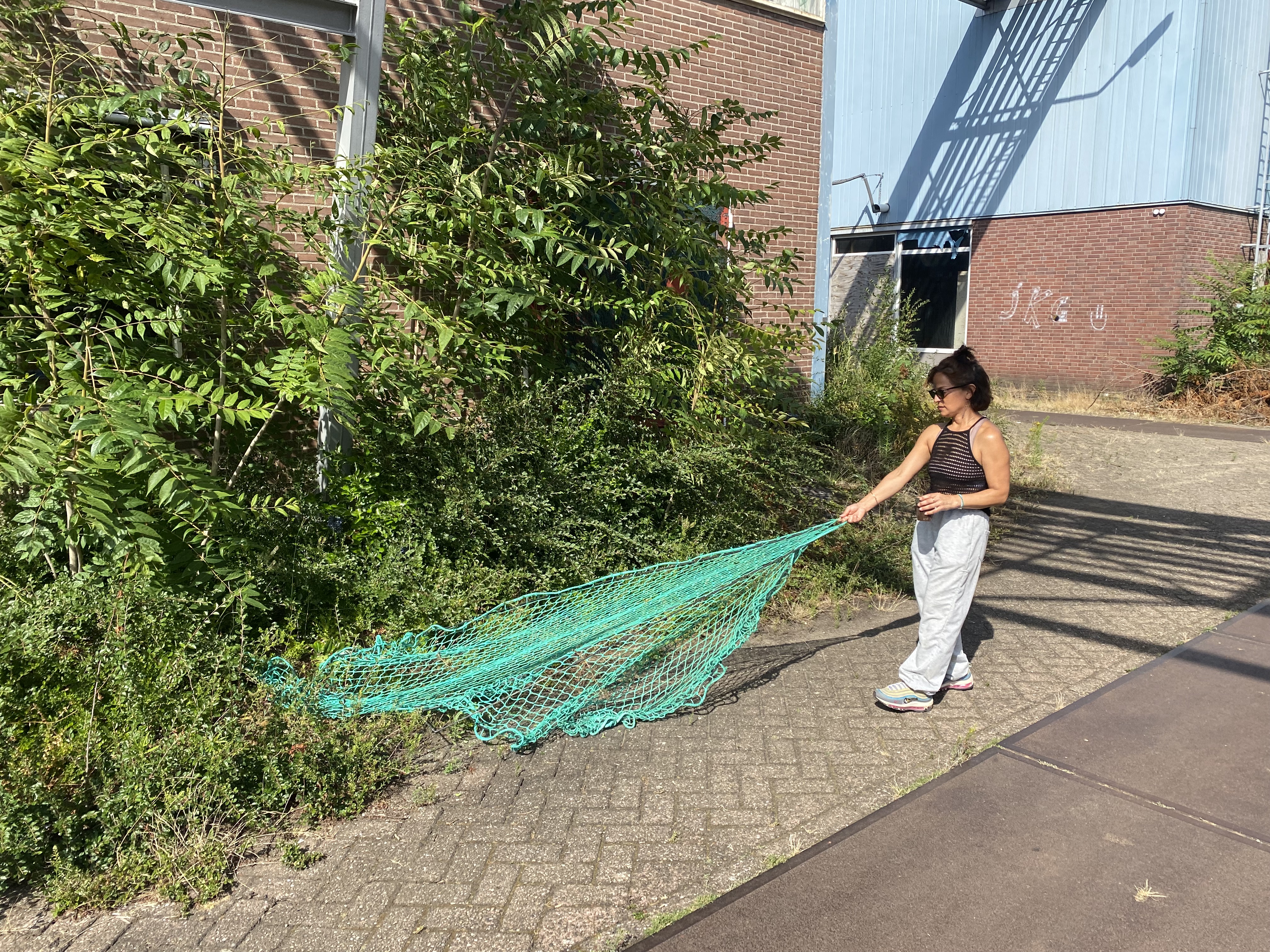 Artists Adam Moore and Lotte Van Gelder facilitating curating and performing with site with Destination Unknown 2023 artist Karla Paredes © Adam Moore.