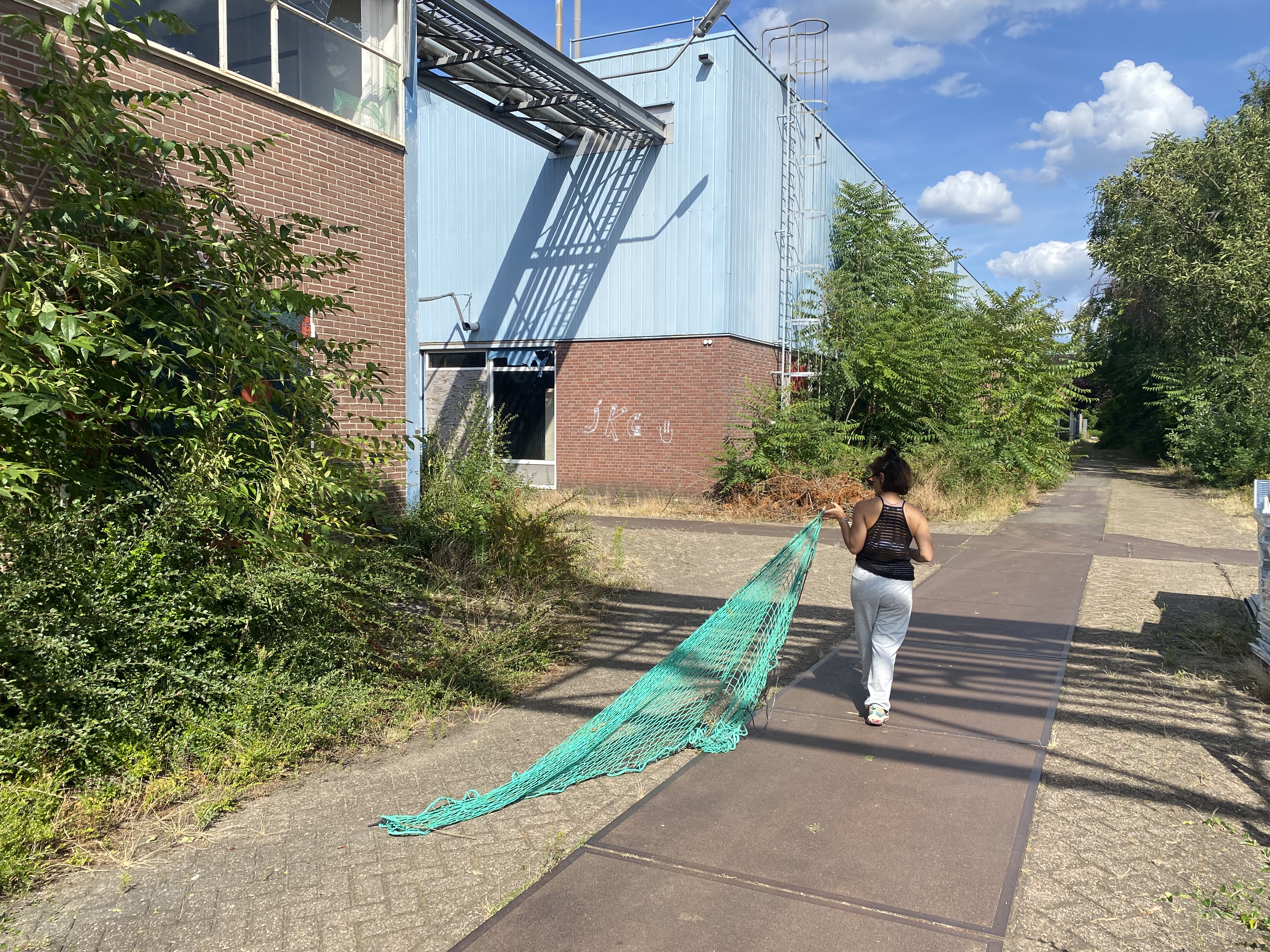 Artists Adam Moore and Lotte Van Gelder facilitating curating and performing with site with Destination Unknown 2023 artist Karla Paredes © Adam Moore.
