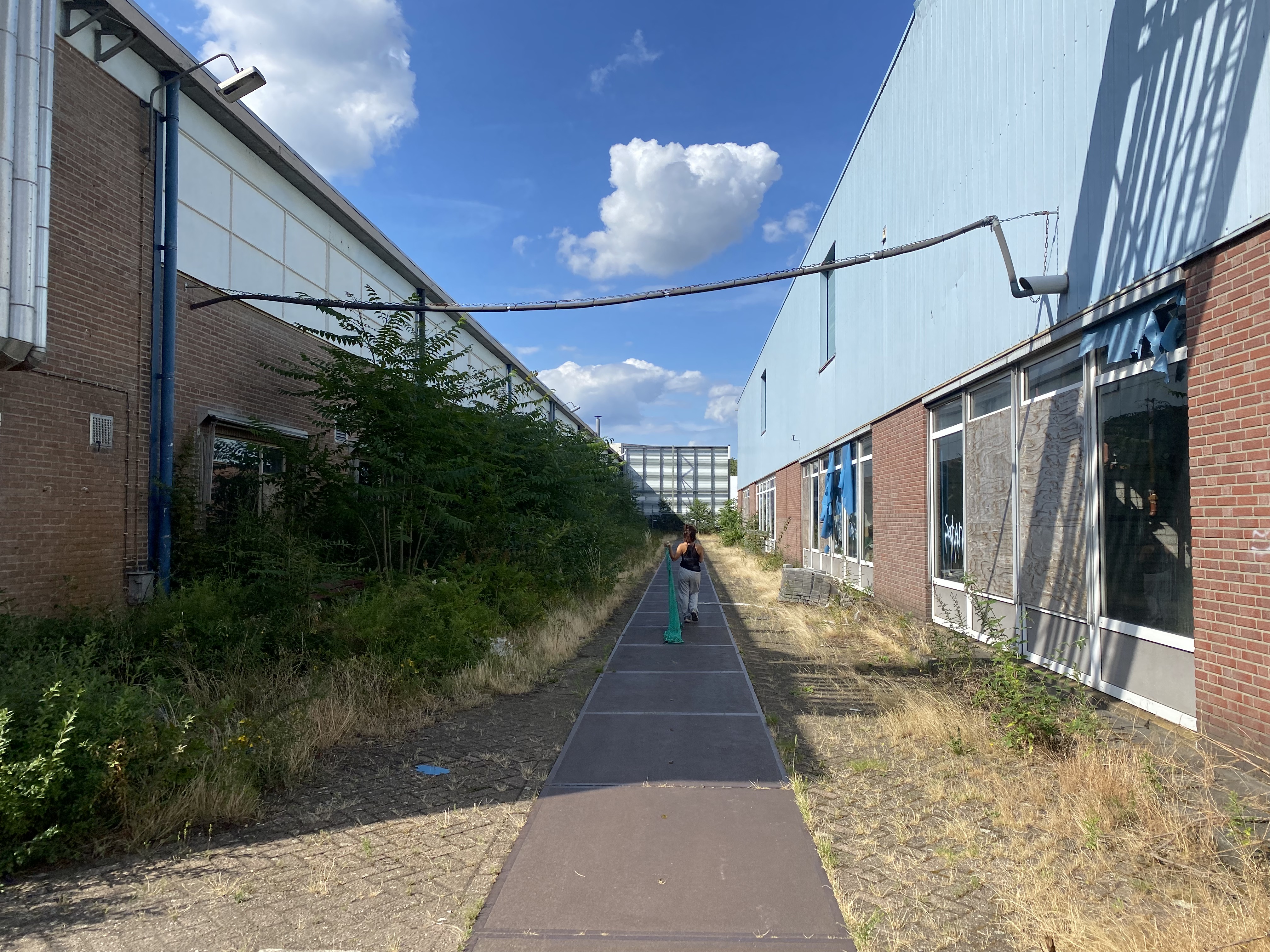 Artists Adam Moore and Lotte Van Gelder facilitating curating and performing with site with Destination Unknown 2023 artist Karla Paredes © Adam Moore.
