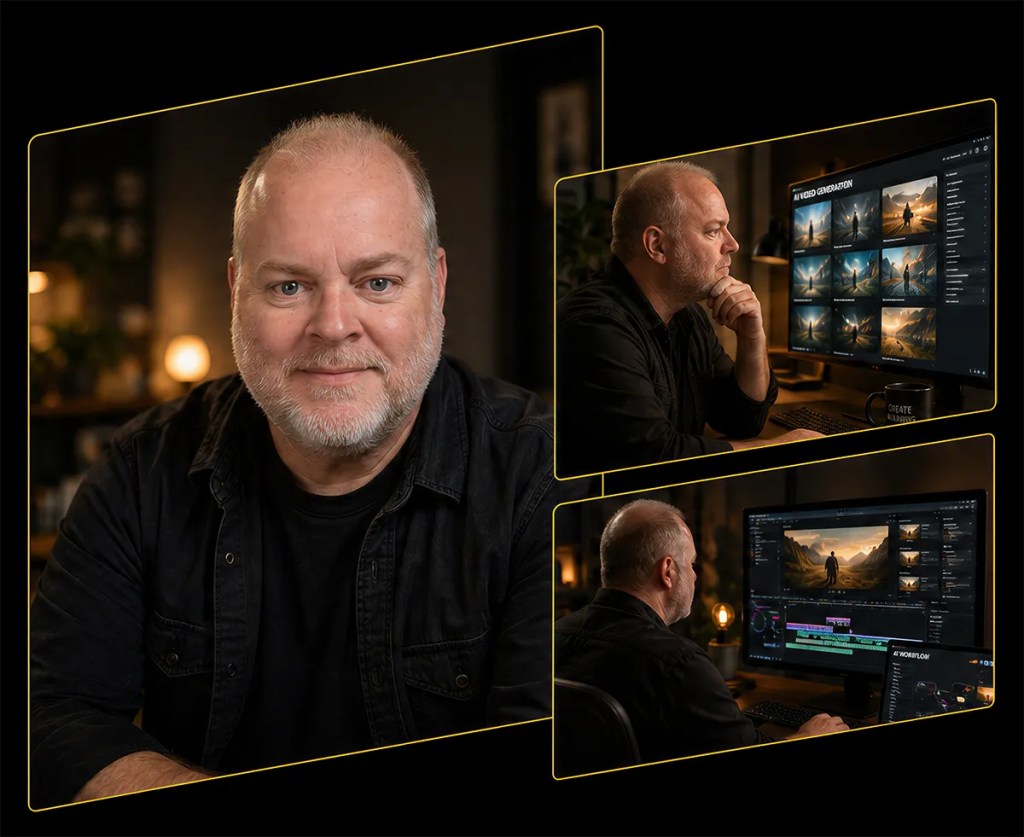 various images of Adam Norton working