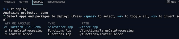 SF deploy command as part of the CLI