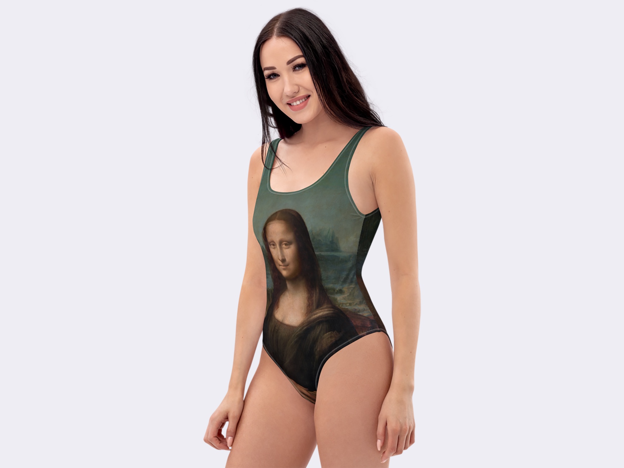 One-Piece Swimsuit of Mona Lisa (1517) by Leonardo Da Vinci.