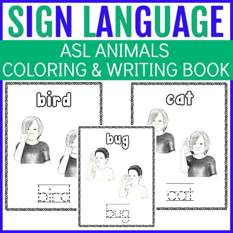 Sign language animals: learn asl animals with this free printable