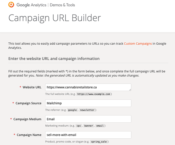 Email Marketing URL Builder