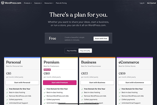 WordPress Cannabis Website Builders Pricing