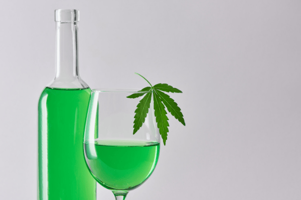 Green Cannabis Wine in Glass