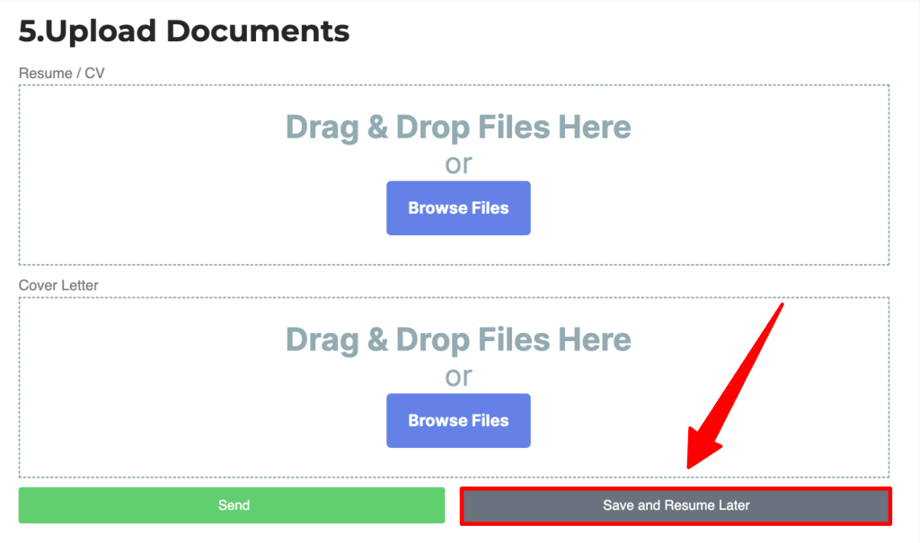 save and resume later in elementor forms
