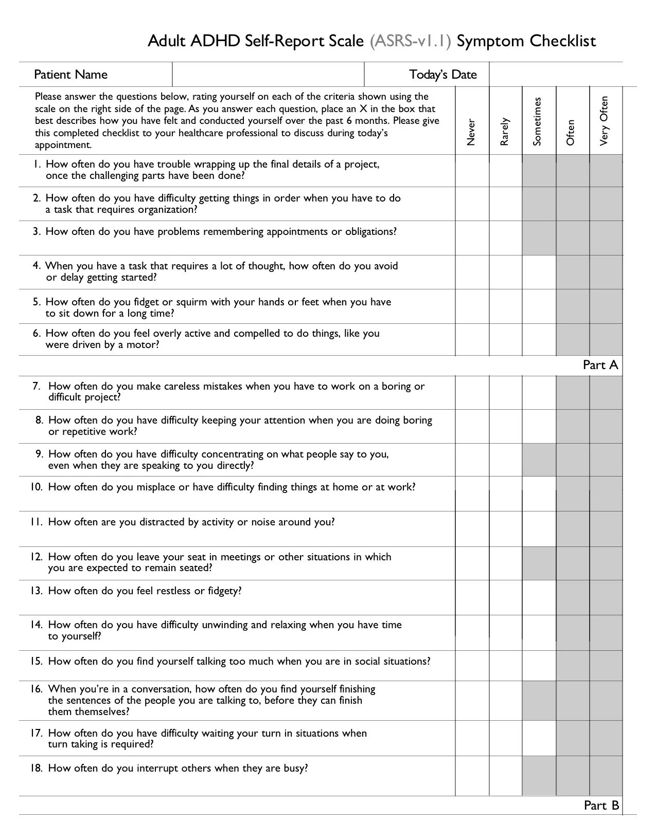 pics Adhd Test Questions adult attention deficit disorder center of maryland
