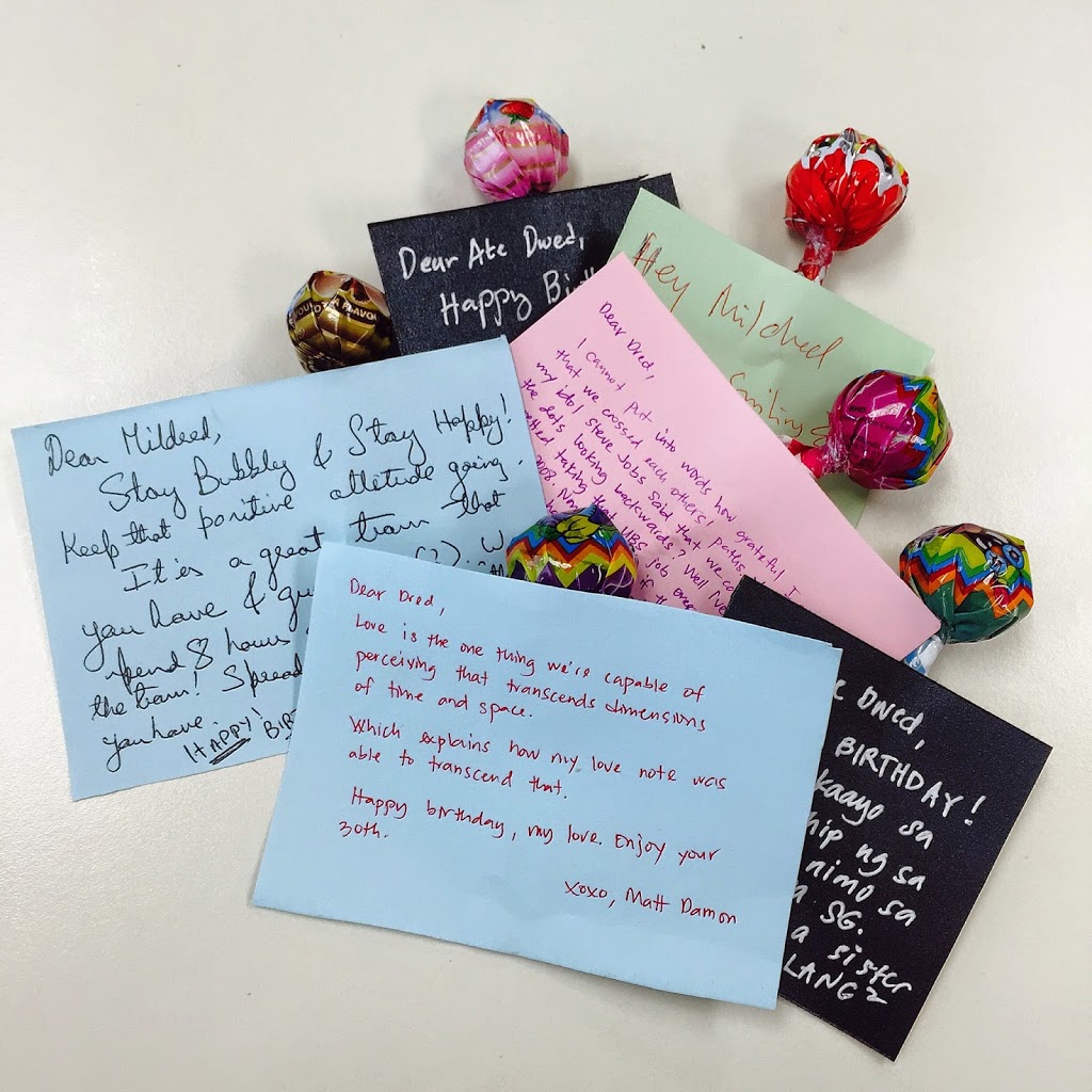 30 Lollipops & Love Notes for Dred’s 30th Birthday