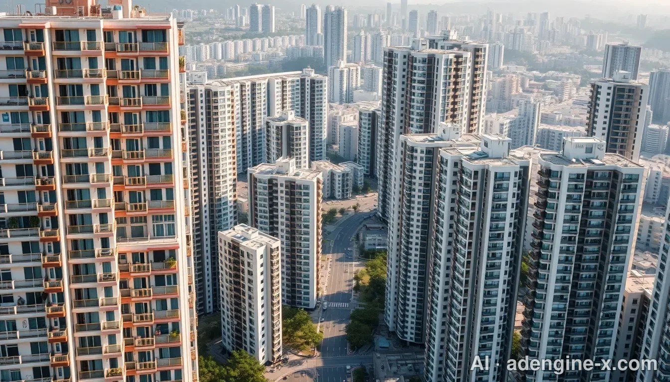 도심 속 고층 아파트 단지 전경 사진 1