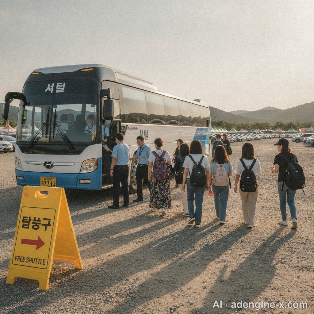축제 행사장 연계 셔틀버스 탑승 사진 4
