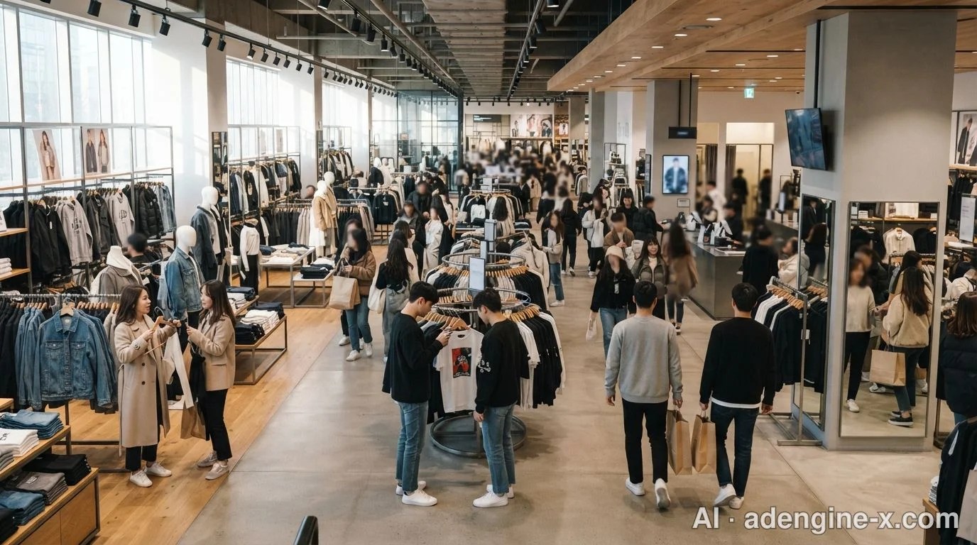 개점 초기 고객이 몰린 매장 전경 사진 1