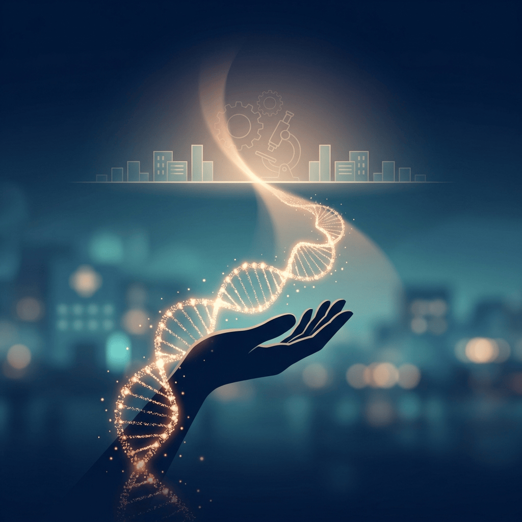 Abstract illustration symbolizing gene therapy for sickle cell disease and medical hope