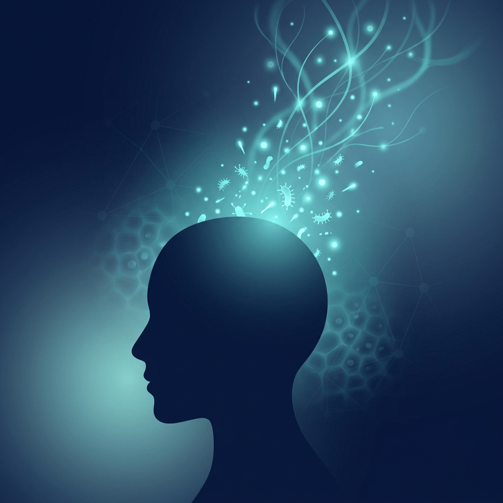 Abstract illustration of glowing particles symbolizing stem cell therapy hair growth activation